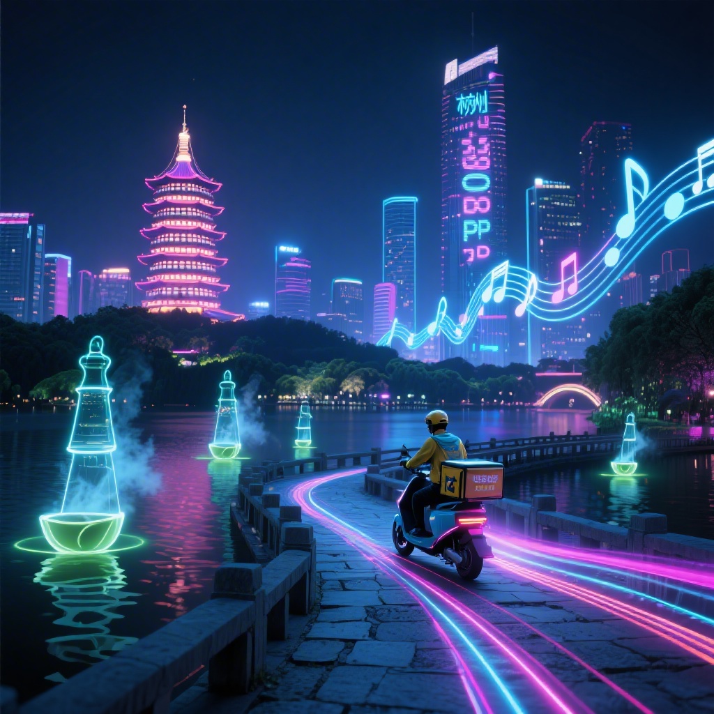霓虹里的旧歌谣 - AI音乐作品封面