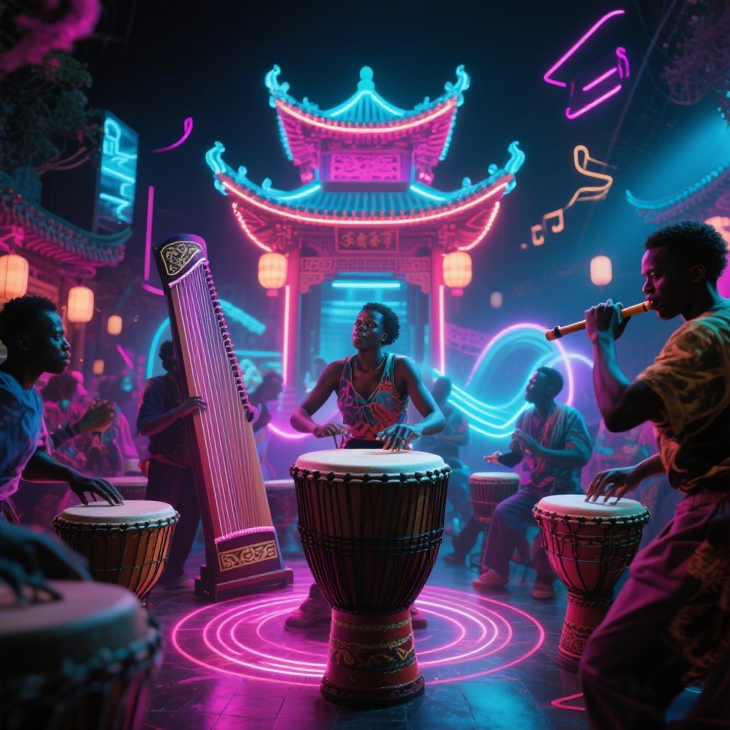 丝竹非洲节拍 - AI音乐作品封面