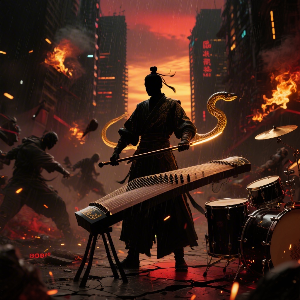 古筝战鼓 - AI音乐作品封面