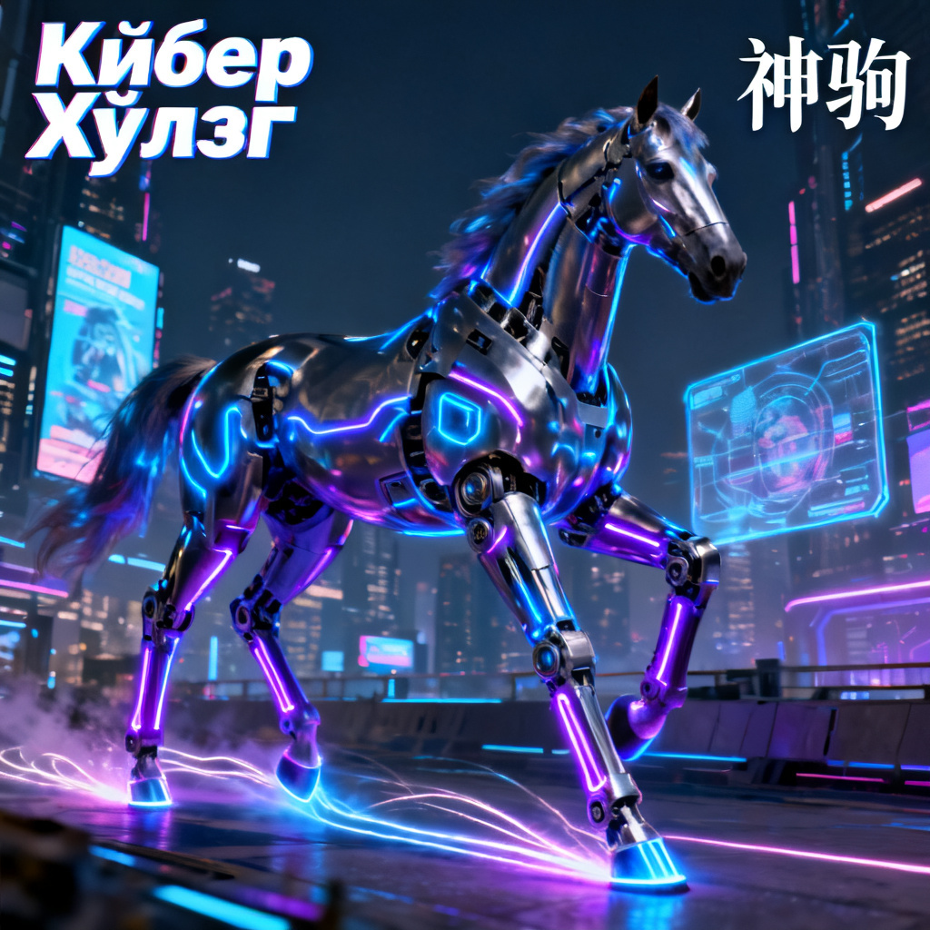 Кибер Хүлэг / 神驹 - AI音乐作品封面
