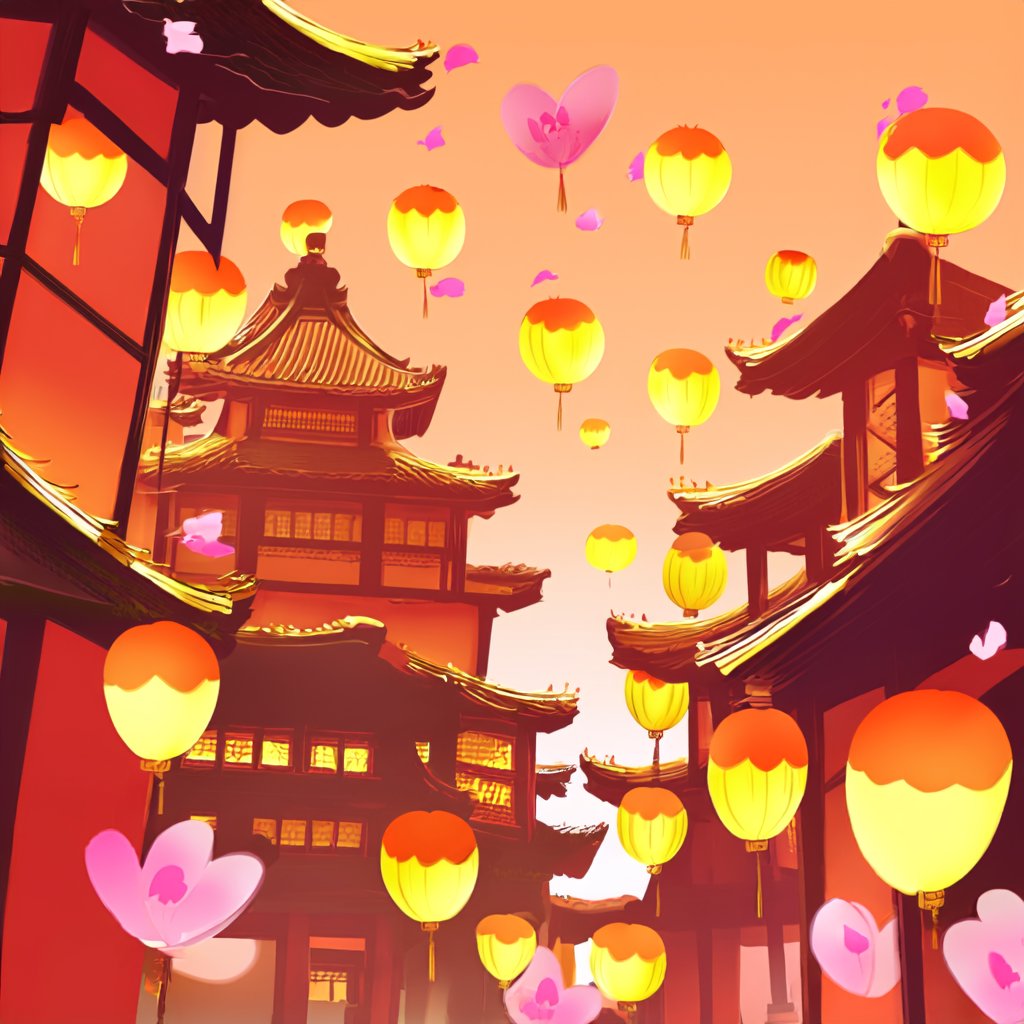 中秋喜庆街道（纯音乐） - AI音乐作品封面
